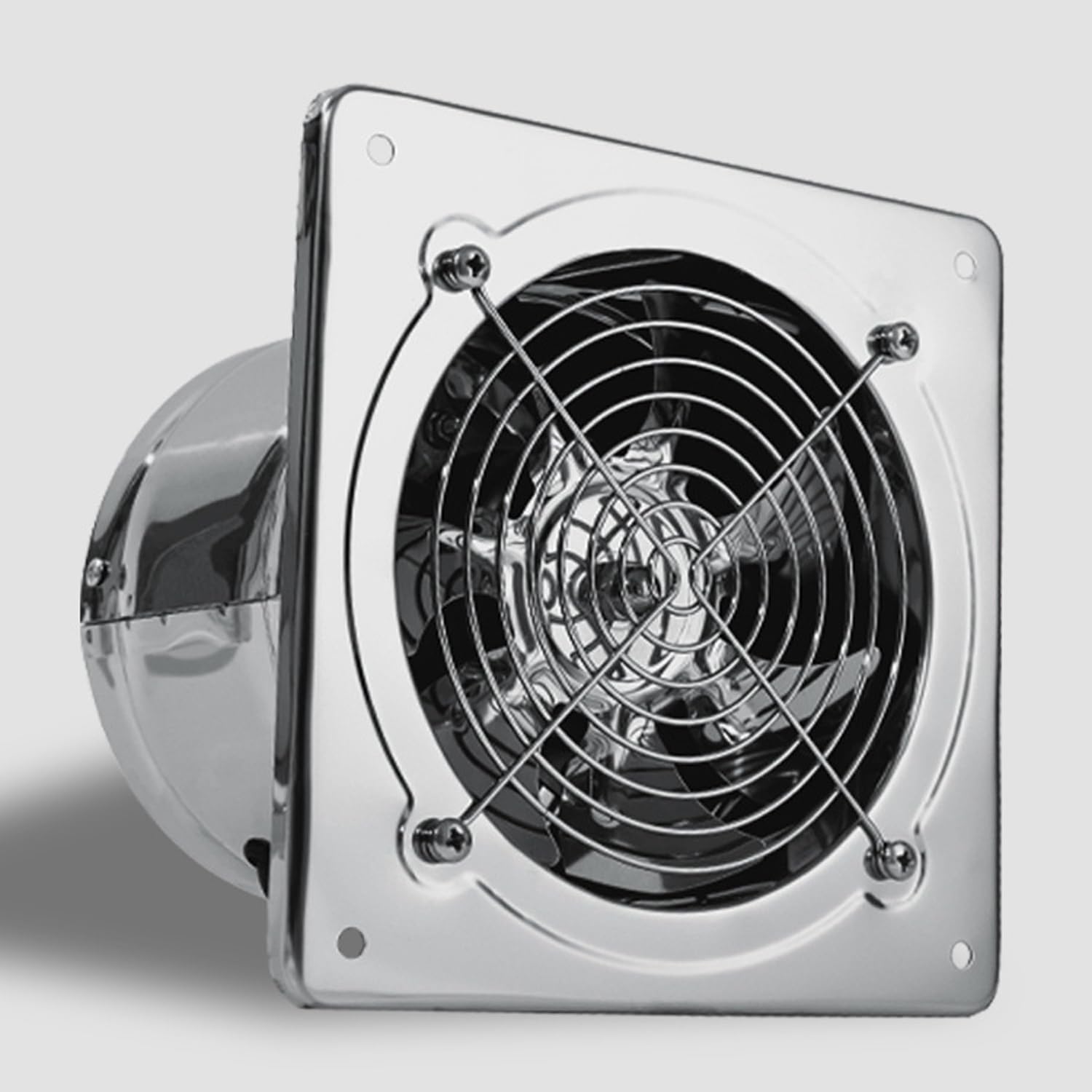 Extractor de aire para baño, Ø 200~220 mm, 8 pulgadas, con aleta antirretorno, volumen de aire de 1280 m³/h, silencioso, para cocina, ventana, pared o cristal, para ducha, oficina, garaje, WC