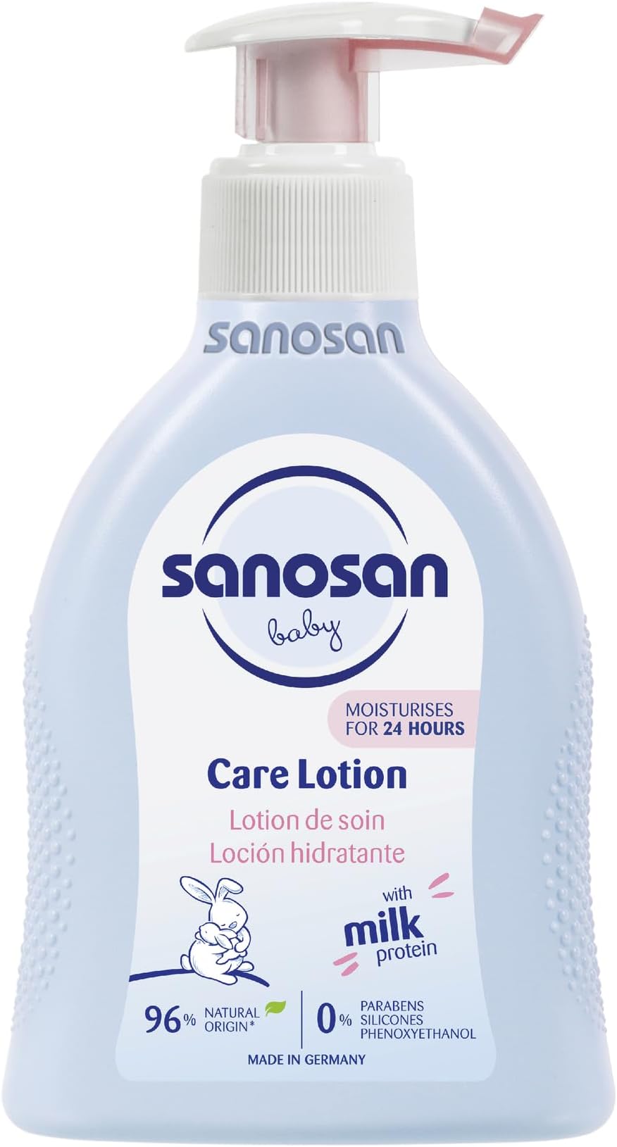 sanosan Baby Care Lotion| Suitable for baby’s delicate skin| with Moisturizes 24 hours parabens|paraffins| silicones & phenoxyethanol| Clinically Tested|200 ml