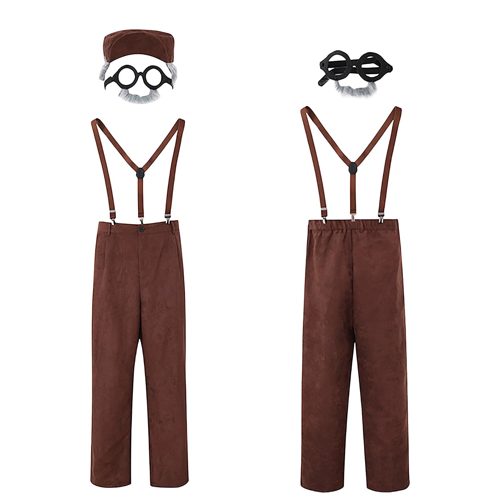 Générique Deguisement Detective Adulte Homme, Costume De DéTective Avec Salopette, Chemise à Carreaux, Chapeau De DéTective, Lunettes, Accessoires De Cosplay Pour Halloween, Carnaval, Fetes Noël #