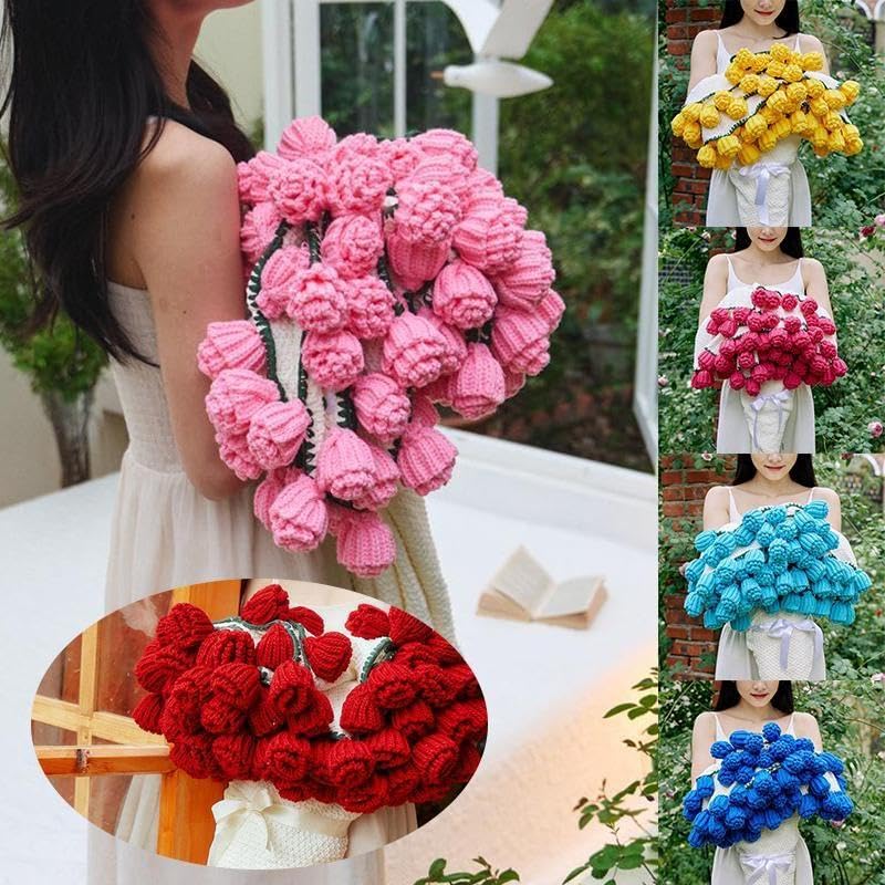 Coperta All'Uncinetto Con Rose 3D - Diametro 110 Cm - Fatte A Mano In Cotone, Regalo Per La Festa Della Mamma