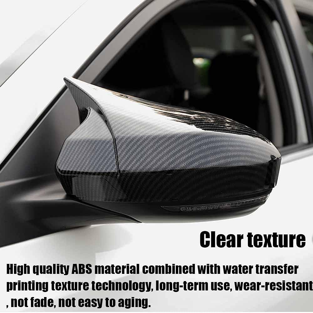 Rifoda Carbon Fiber Style Side Mirror Cover Decoration Compatible with Nissan Sentra 2020-2025 Altima Sedan 2019-2025 Horn type Side Rearview Mirror Cover Trims ABS Plastic Exterior Accessories 2PCS