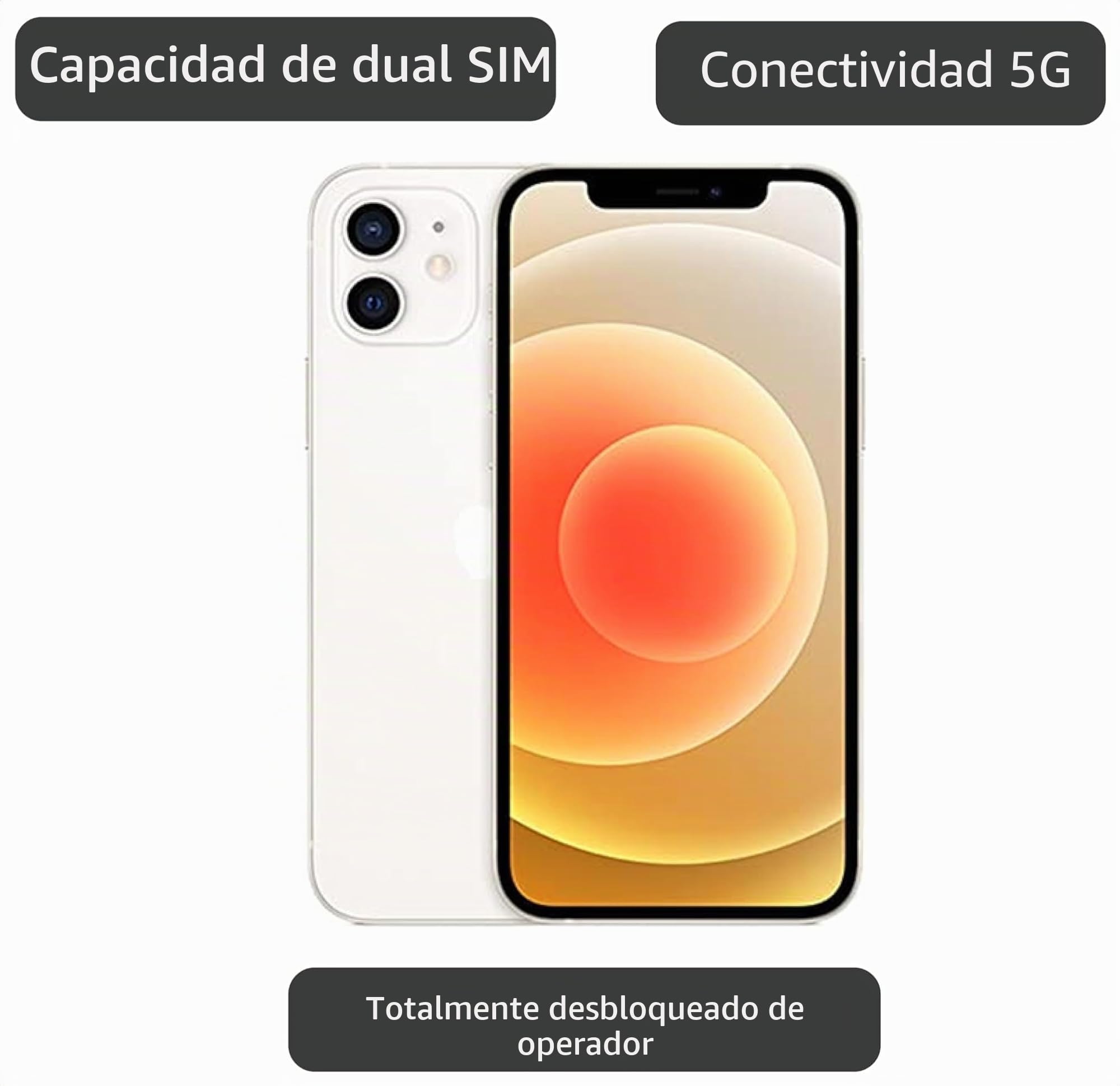 Amazon.com: Apple - iPhone 12, 128GB, blanco, para Verizon
