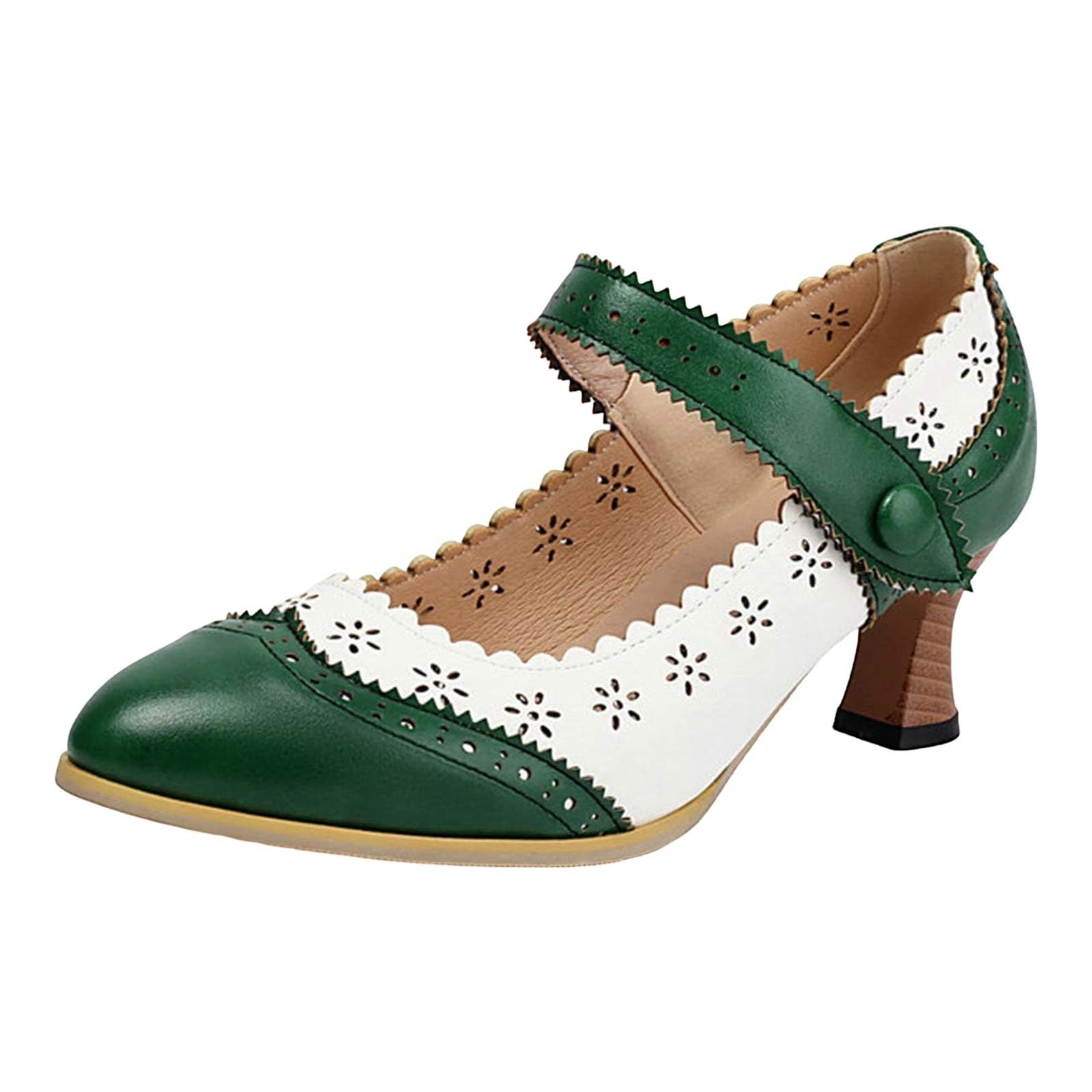 Scarpe Mary Jane Plateau Donna Punta Tonda Pelle Pu Mary Janes con Fiocco Tacco Grosso Alto Plateau Scarpe Cinturino alla Caviglia Scarpa Lolita con Fibbia Costume Tradizionale Oktoberfest