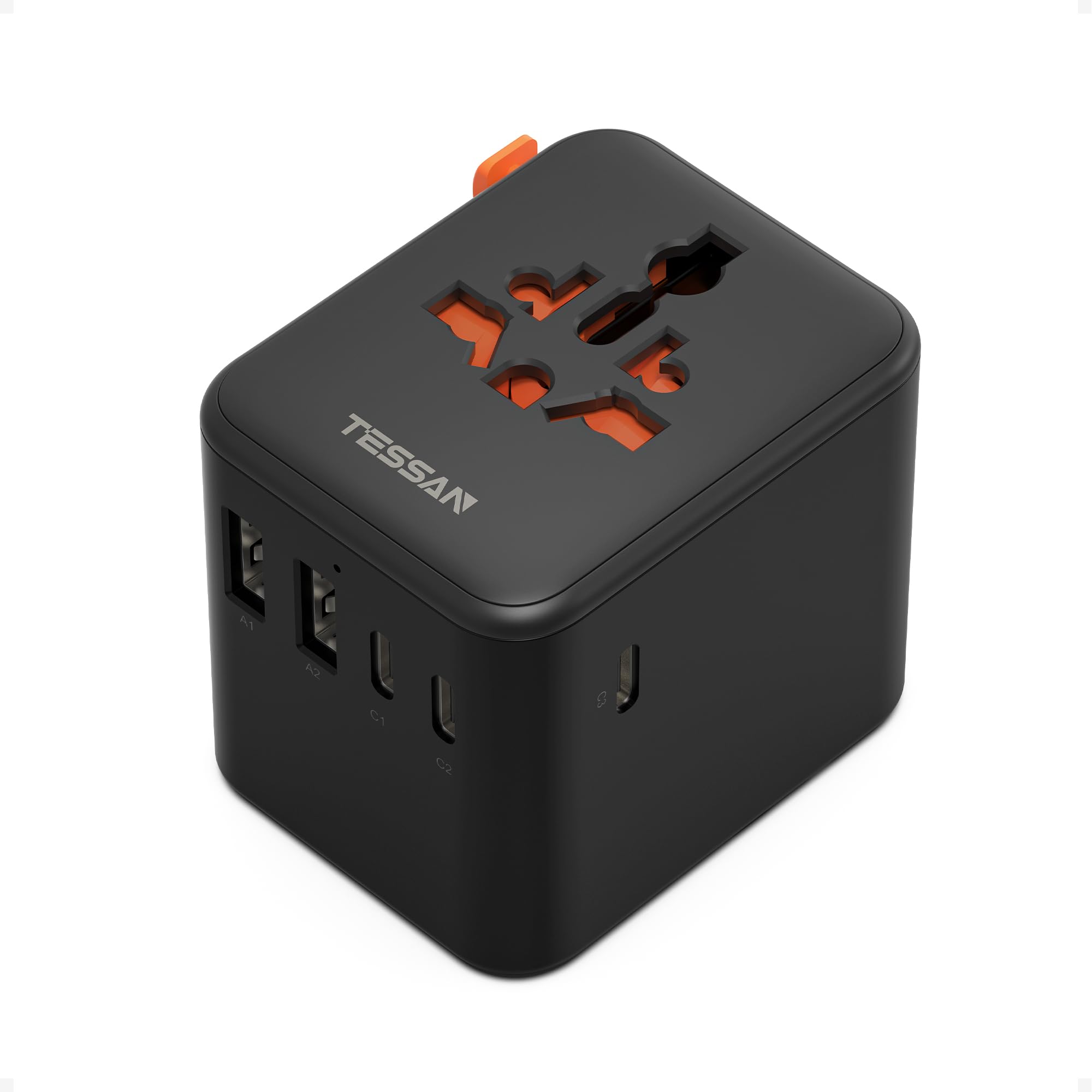 TESSAN Universal Travel Adapter, Black