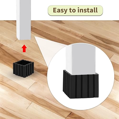 Miniatura 60 de Flyshop 8 tapas para patas de sillas de patio, de PVC, protectores de suelo cuadrados para patas de silla, fundas cuadradas para muebles, 3/4 PVC