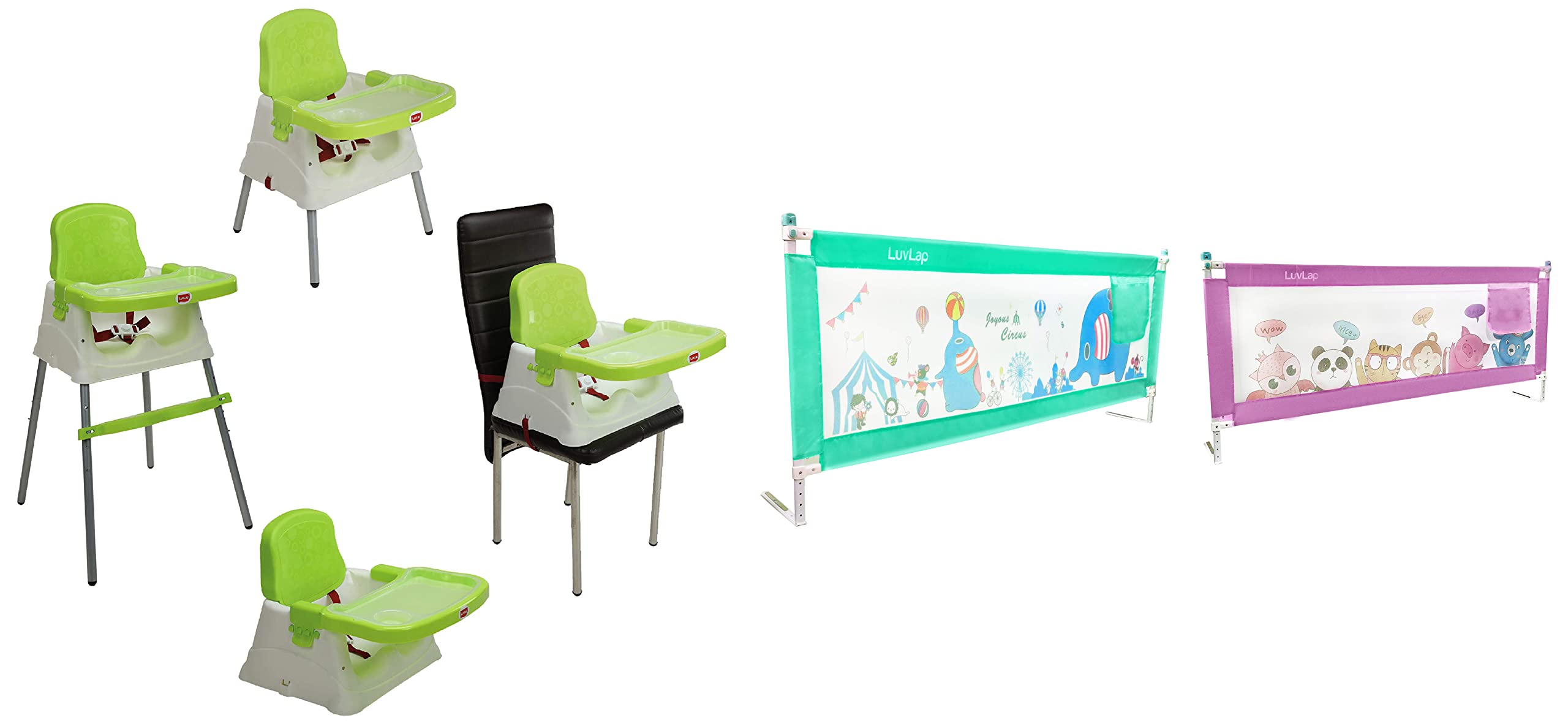 LuvLap 4 in 1 Convertible High Chair Cum Booster Seat (Green) Bed Rail Guard for Baby/Kids Safety, 180Cm X 72 Cm, Baby Safety Essential(Pink) Bed Rail Guard (Green) Fabric (B0BD2RYKWH) Amazon Price History, Amazon Price Tracker
