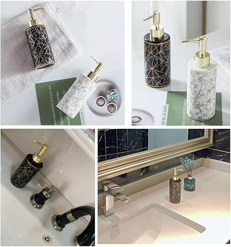 Miniatura 5 de Dispensador de jabón de cerámica con bomba a prueba de óxido, dispensador de jabón líquido de mano de repuesto de 10 onzas para baño y cocina