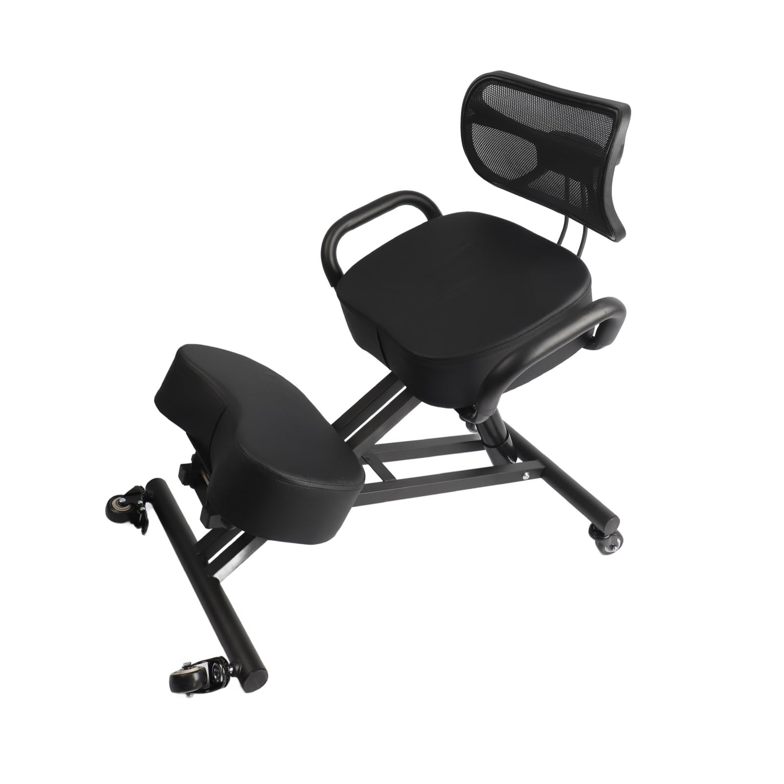 Fabater Höhenverstellbarer, Ergonomischer Kniestuhl mit Atmungsaktiver Netzrückenlehne und Lederkissen Zur Haltungskorrektur, Orthopädischer Stützhocker für den Büro- und Heimgebrauch, Verstellbar