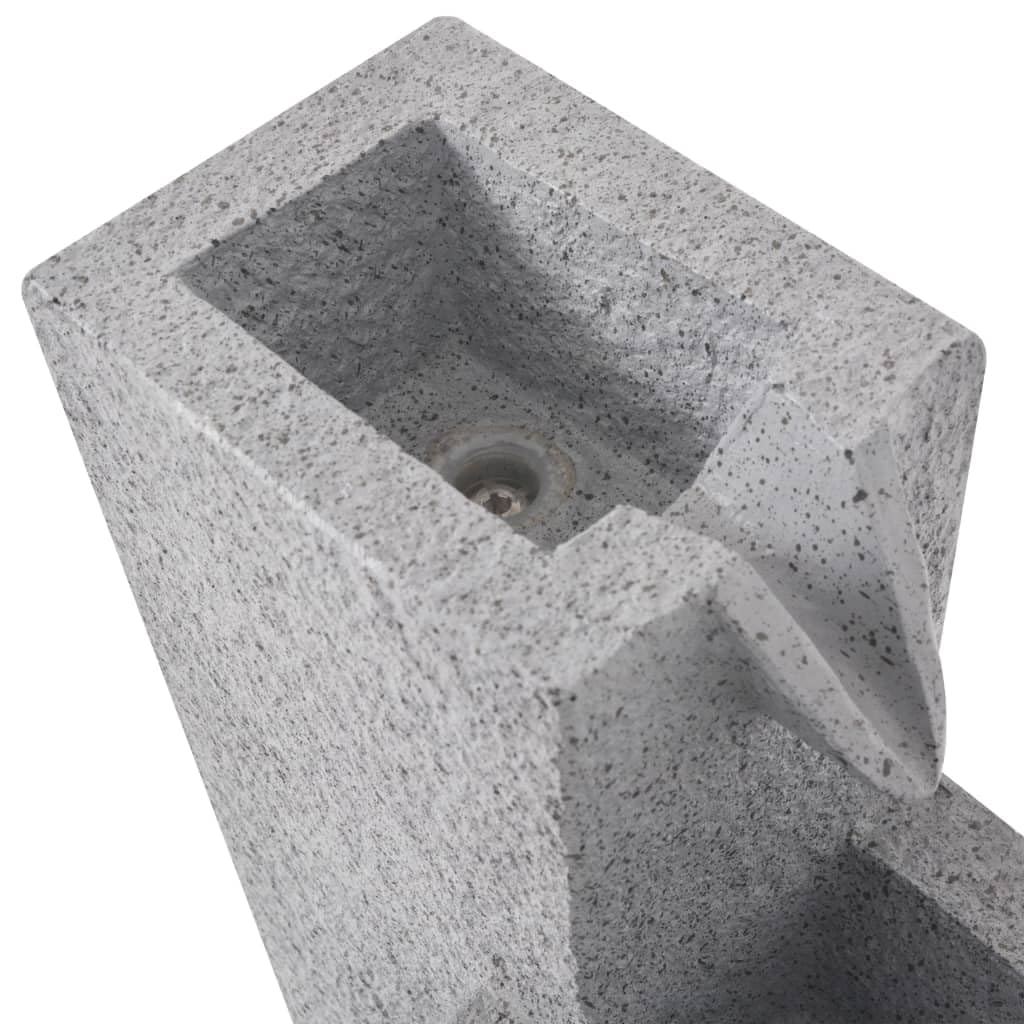 Fuente para habitación con luz LED de poliresina, gris, compacta, 22,5 x 18 x 40,6 cm, con bomba, fuente de agua para salón y jardín, terraza, balcón, decoración relajante zen