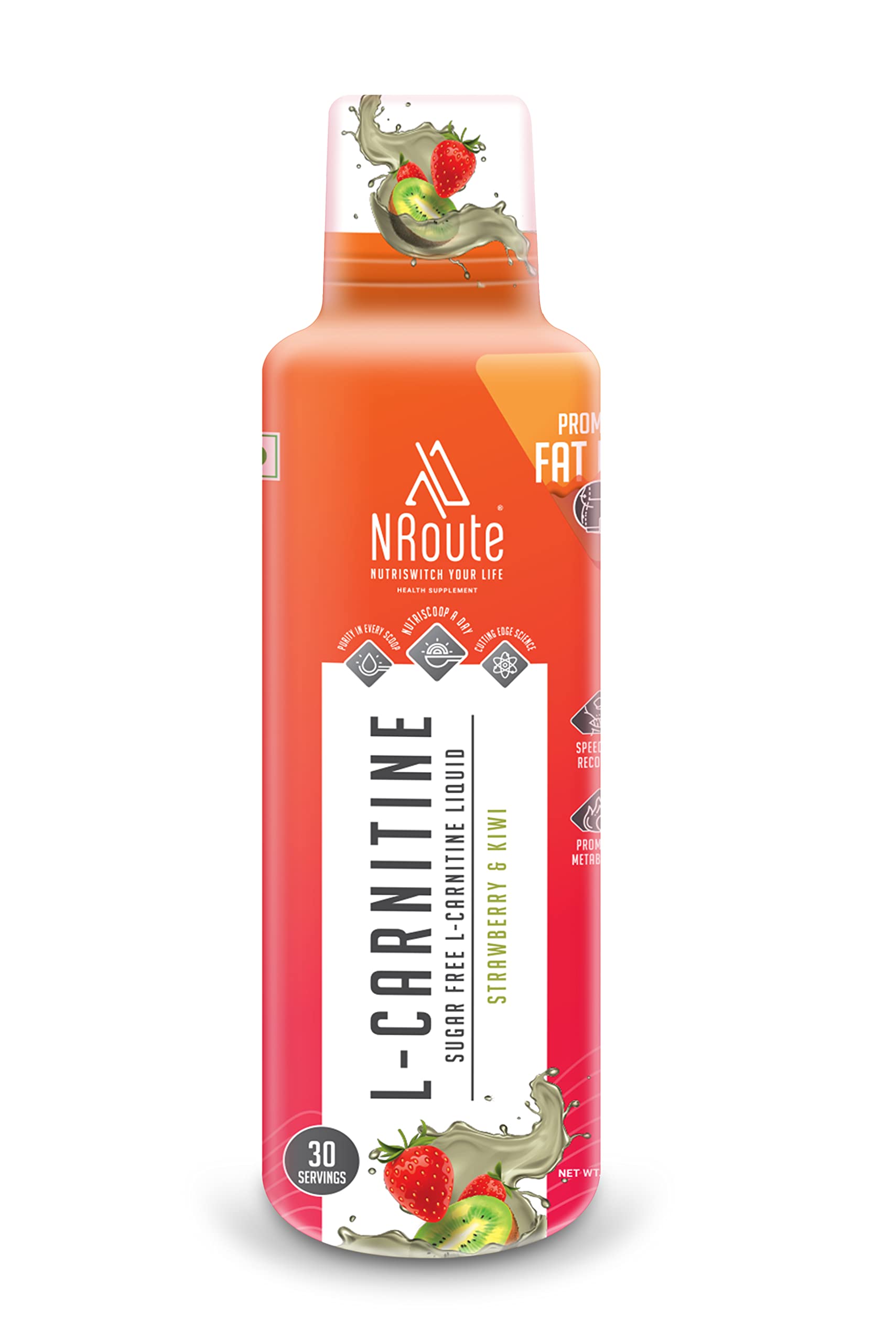 NRoute Liquid L-Carnitine 3000mg Burns Fat for Energy,Zero Sugar Fat Loss  Drink a Liquid supplement for Muscle Growth