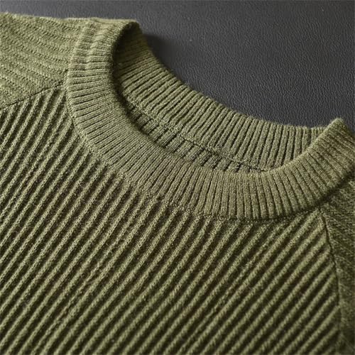 Men Vintage Pullover Knitted Sweater Solid Crew Neck Long Sleeves Daily Casual Pullovers3