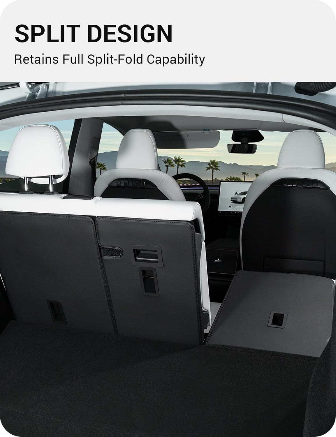 BASENOR Rear Seat Back Cover for 2026 2025 Tesla Model Y Juniper 5 Seats All Weather Seatback Liner Backrest Mats Pet Dog Friendly Model Y Accessories 3PCS (Standard/Premium/Performance)