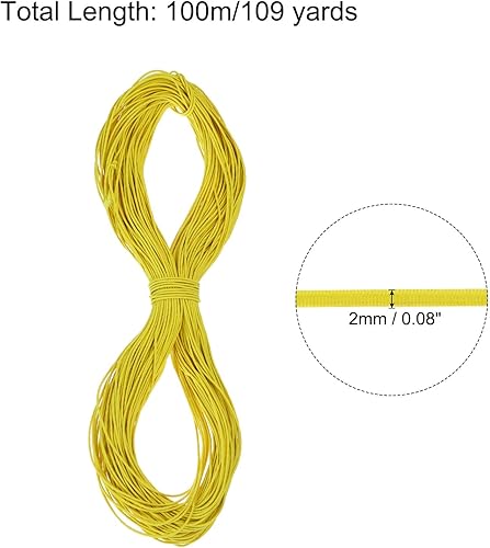 Vista 515 de PATIKIL Cuerda elástica elástica de 1/8 pulgadas, 11 yardas (0.118 in x 32.8 ft), color verde militar para manualidades, correas de gancho