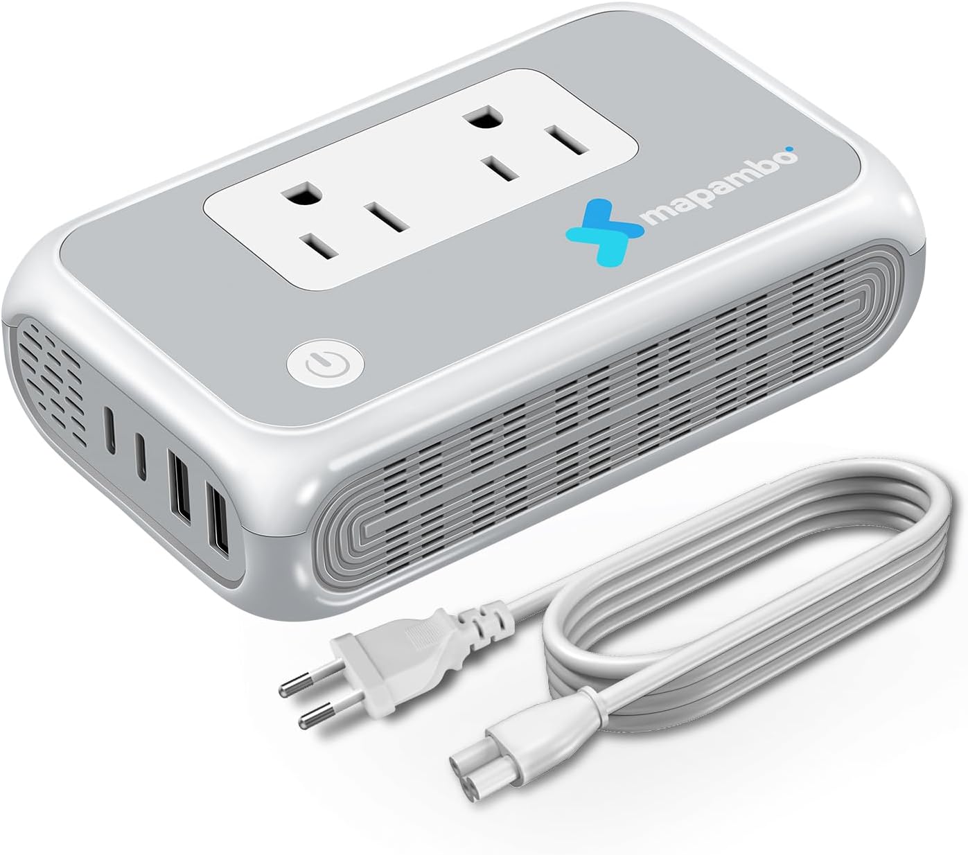 Mapambo 220V to 110V Voltage Converter Us to Europe for Hair Straightener & Curling Irons, Converter for European Travel with Fast Charging for Germany France Italy Spain (3U1C)