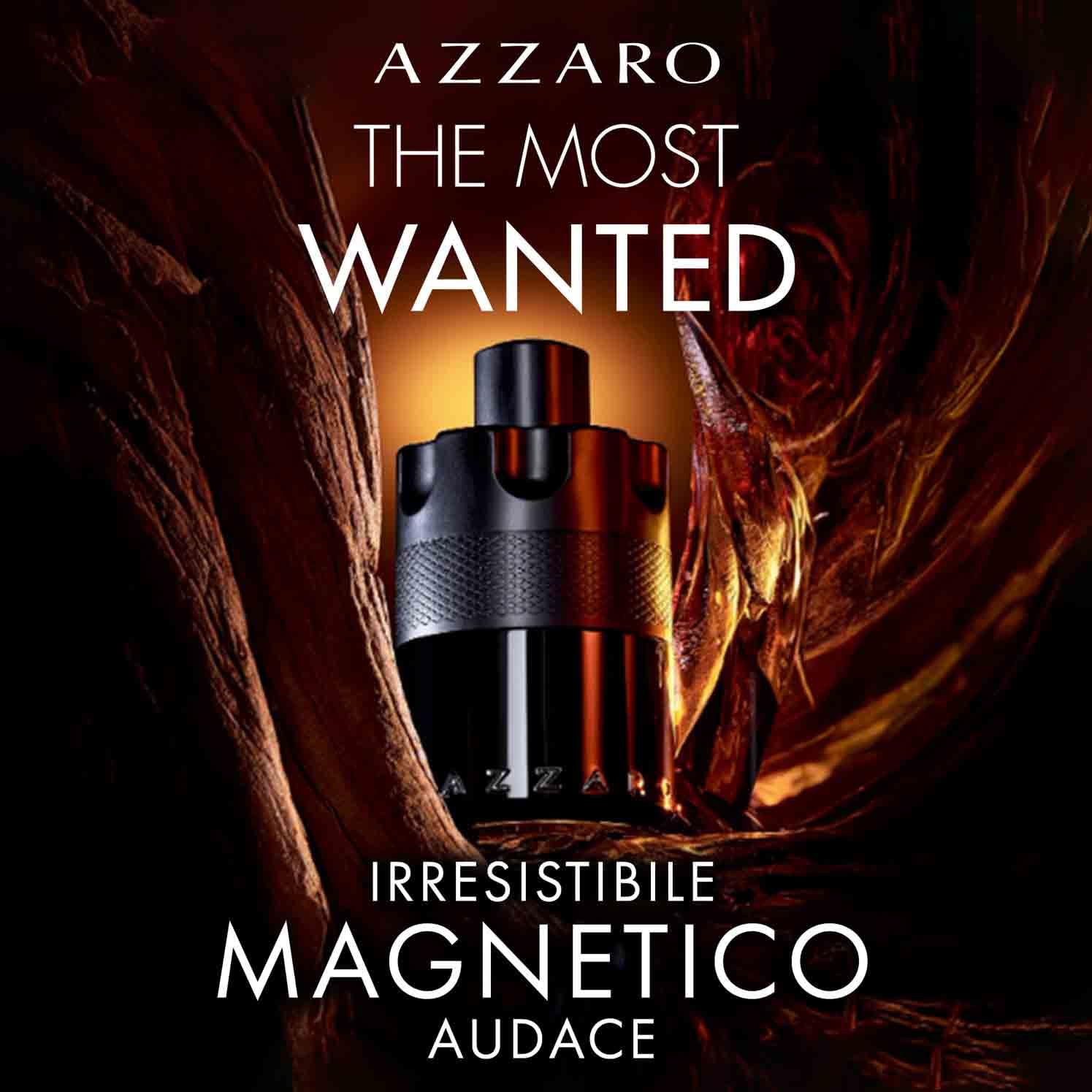 Azzaro The Most Wanted Intense Eau de Parfum Uomo Profumo Uomo Intenso e Sensuale Note Calde e Ambrate Caramello Legno d'Ambra Cardamomo Lunga Durata