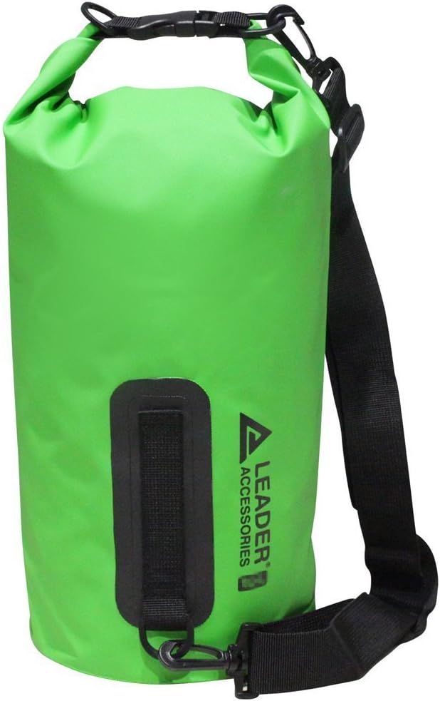 Leader International New Heavy Duty Vinyl Waterproof PVC Dry Bag for Boating Kayaking Rafting Camping (Green,5L)