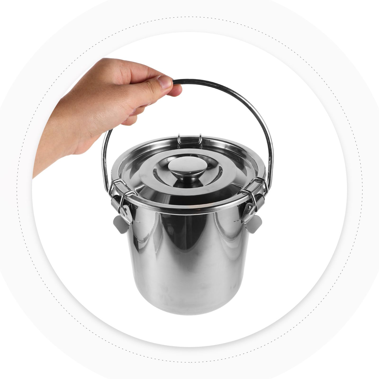Yardwe Edelstahl Kleiner Feuereimer 3L Mit Auslaufsicherem Deckel Luftdicht Für Kaffee Und Lebensmittel Lagerung Auf Outdoor Abenteuer