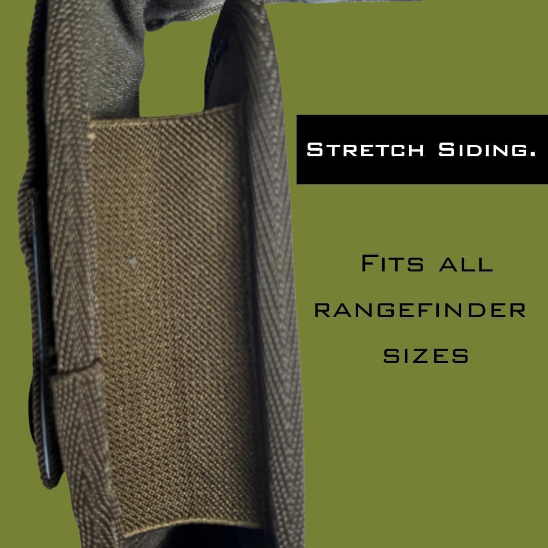 Lone Trail Binocular Harness Chest Pack Bundle - Waterproof Bino Harness with Silent Magnetic Closure + Large Elastic Rangefinder Pouch (Coyote Brown)