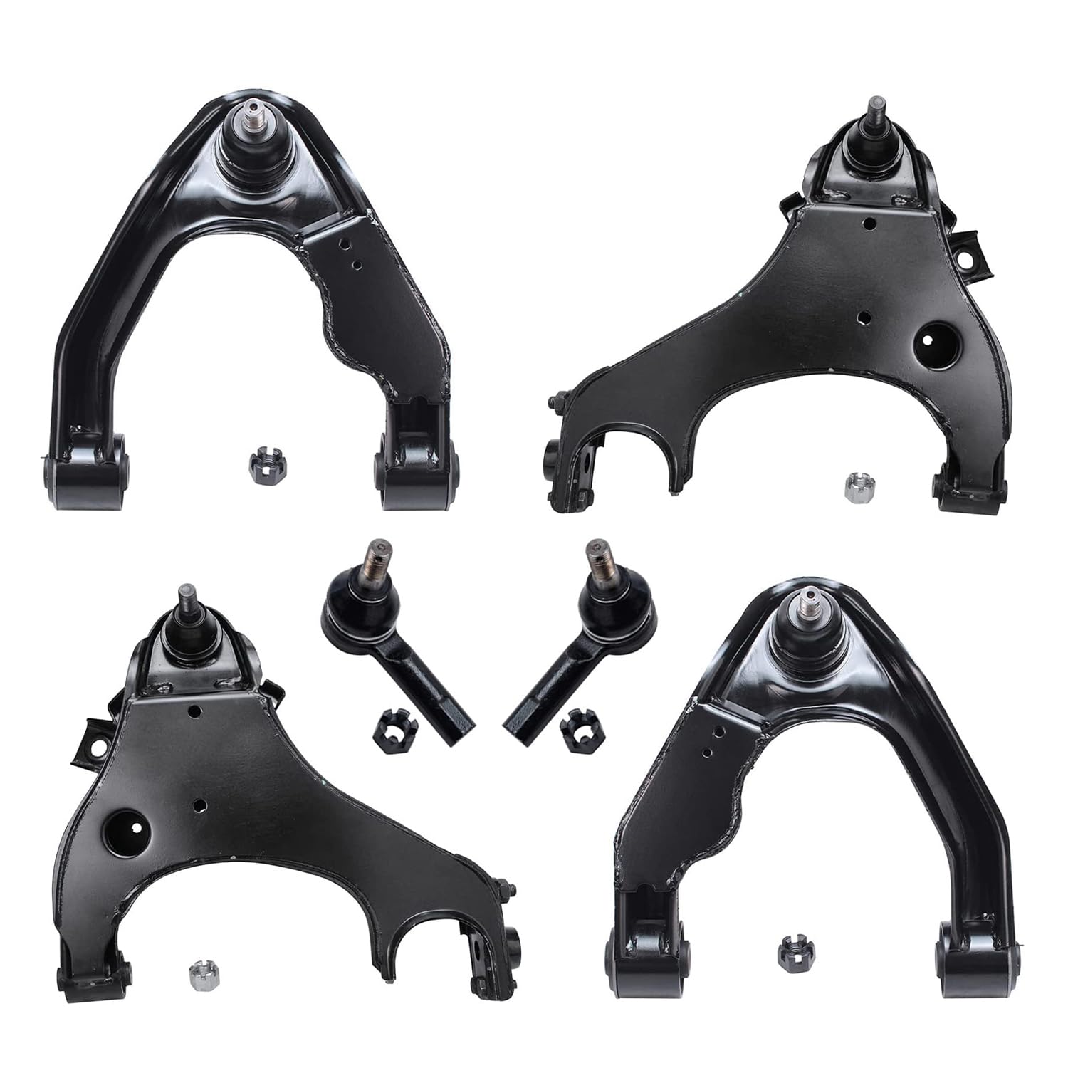 Detroit Axle - 6pc Front Control Arms Tie Rods for 2000-2004