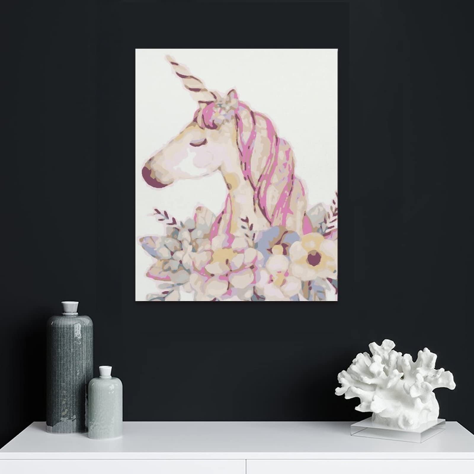 Amazon.co.jp: 絵画 ユニコーンの水彩画インテリア 絵画