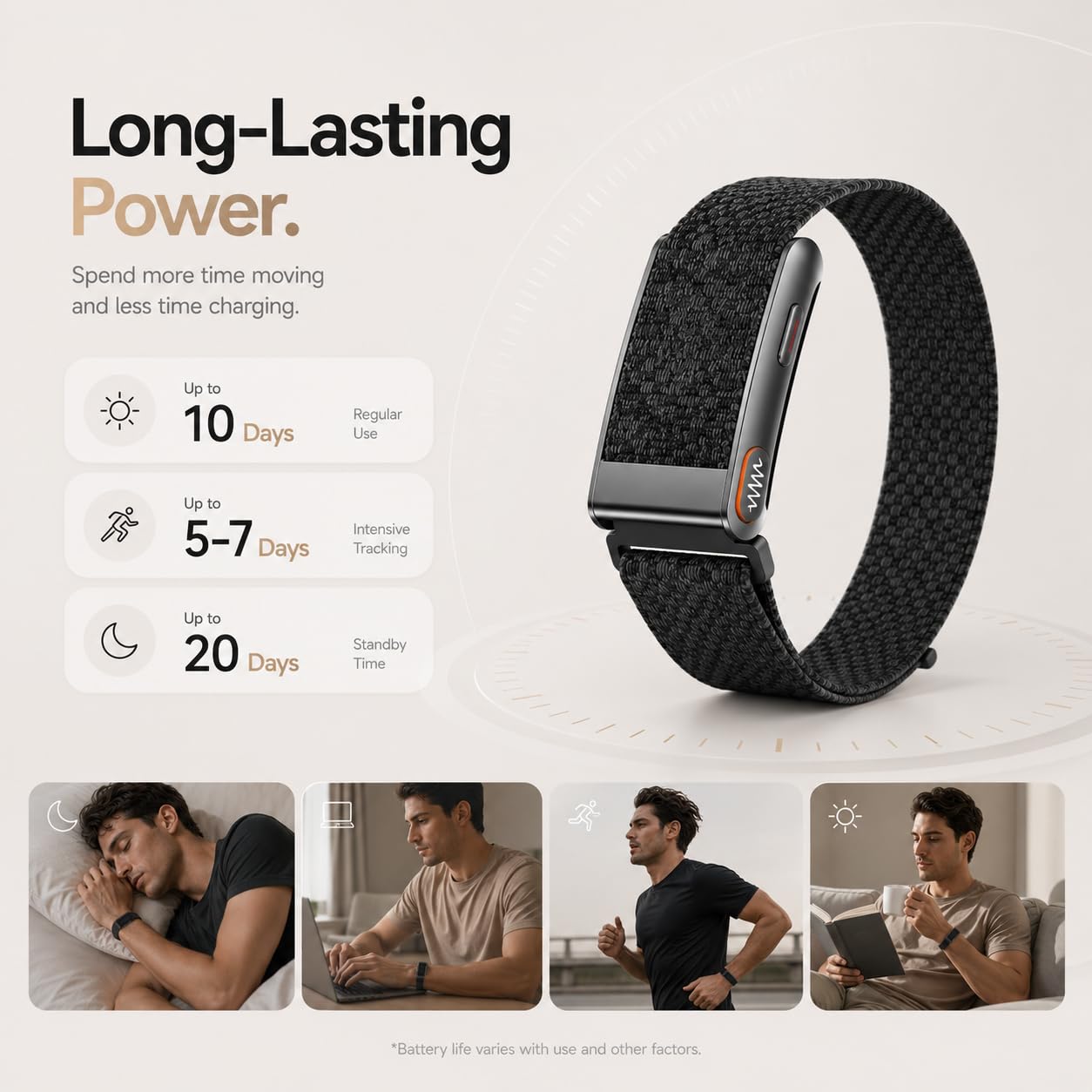 findtime Fitness Tracker senza display, braccialetto fitness | Braccialetto fitness con valutazione sanitaria assistita da AI, monitoraggio del sonno, contapassi, activity tracker con
