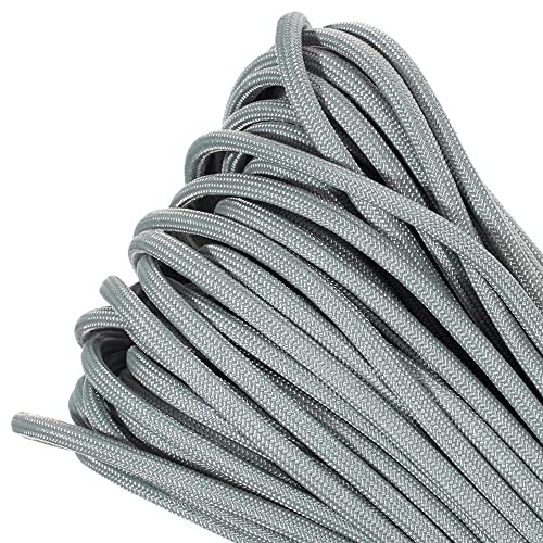 Paracord Planet Genuine Type III 550lb Paracord – Nylon Cord in Solid, Multi, and Reflective Colors – Silver Gray (100 ft) by Paracord Planet - Used condition - US$13.73