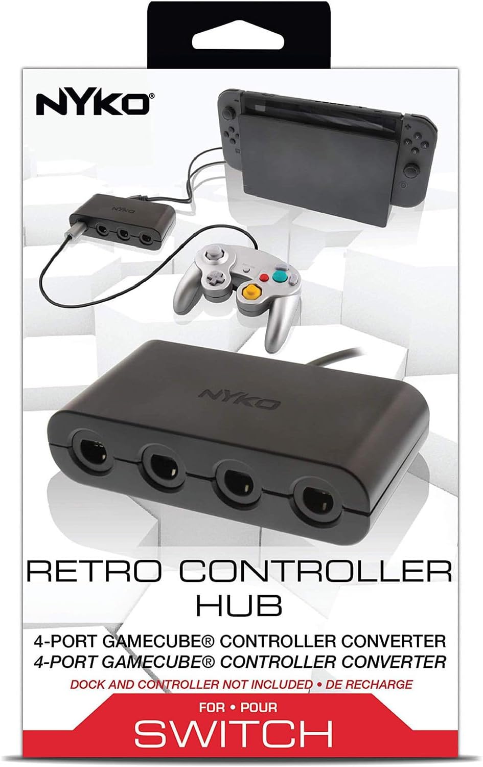 Nyko Retro Controller Hub - 4 Port GameCube Controller Adapter for Nintendo Switch