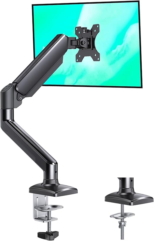 ErGear PC モニターアーム 13-32インチ対応 ディスプレイ シングルアーム ガススプリング式 クランプ式 グロメット式 耐荷重2-8kg