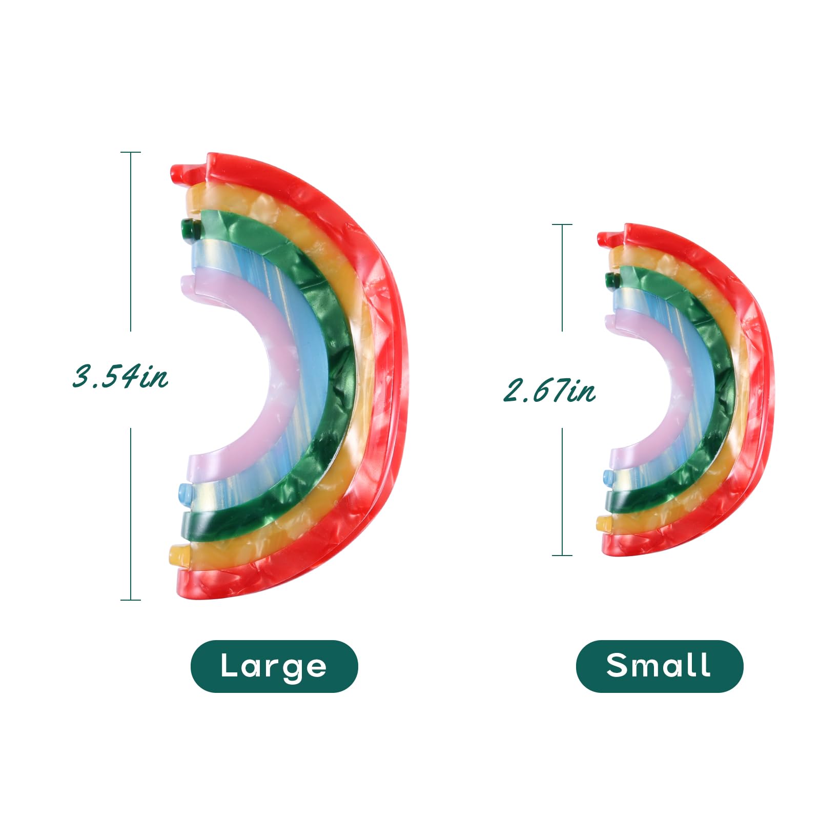 Amazon.com : Big Rainbow Hair Claw Clip Non Slip 3.5inch 