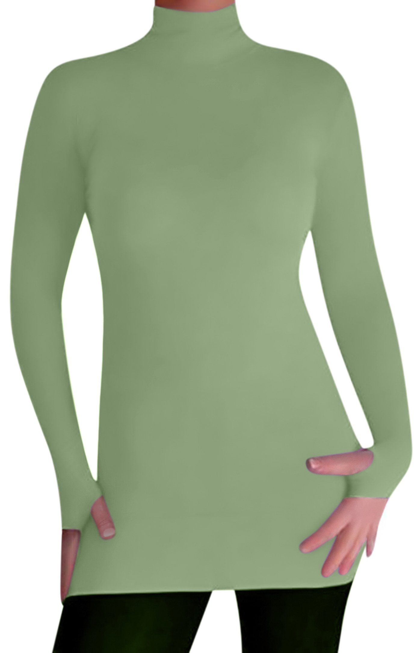EyeCatchClothing - Womens Cher Lightweight Stretch Polo Neck Mint Green M/L