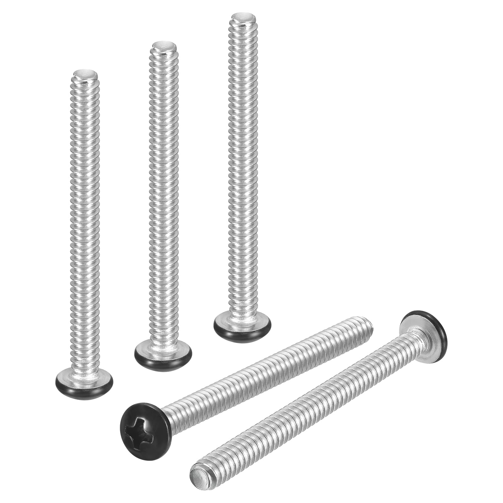 DTGN #6-32x2" Pan Head Machine Screws - 100pcs - Good for Machinery - 304 Stainless Steel Phillips Machine Screws Bolts - Black Head