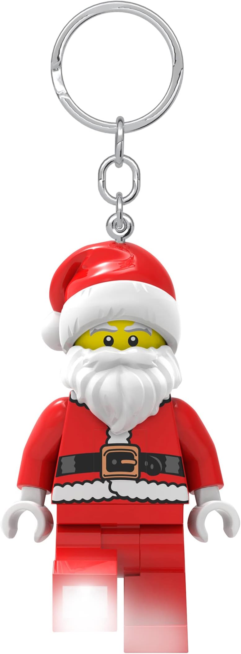 LEGO Minifigures Keychain Light - Santa (KE189H), Extra-Large 3 Inch Tall Figure, Bag charm with LED light, Holiday, Christmas