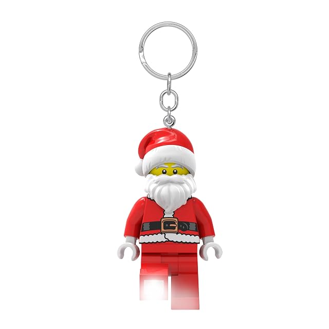 Llavero Lego Icónico Papá Noel Linterna LED Regalos para niños - Figura de 76 mm de Altura (KE189)