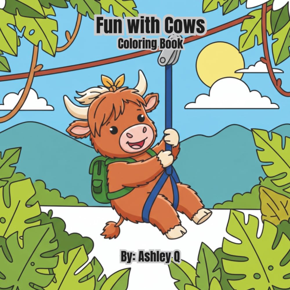 Fun with Cows Coloring book: 60 cuddly pages of cuteness