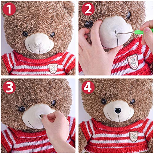 image for VERACT Safety Eyes and Noses, 462Pcs Black Plastic Stuffed Crochet Eye