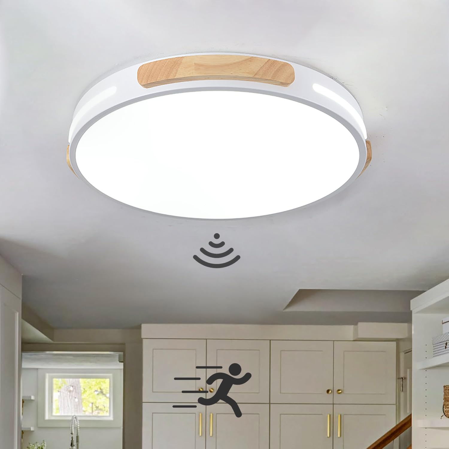 Plafonnier LED Leselux Sans Fil 6000mAh – Détecteur Mouvement, Télécommande, Dimmable 3000-6500K – Idéal Escalier, Couloir, Garage