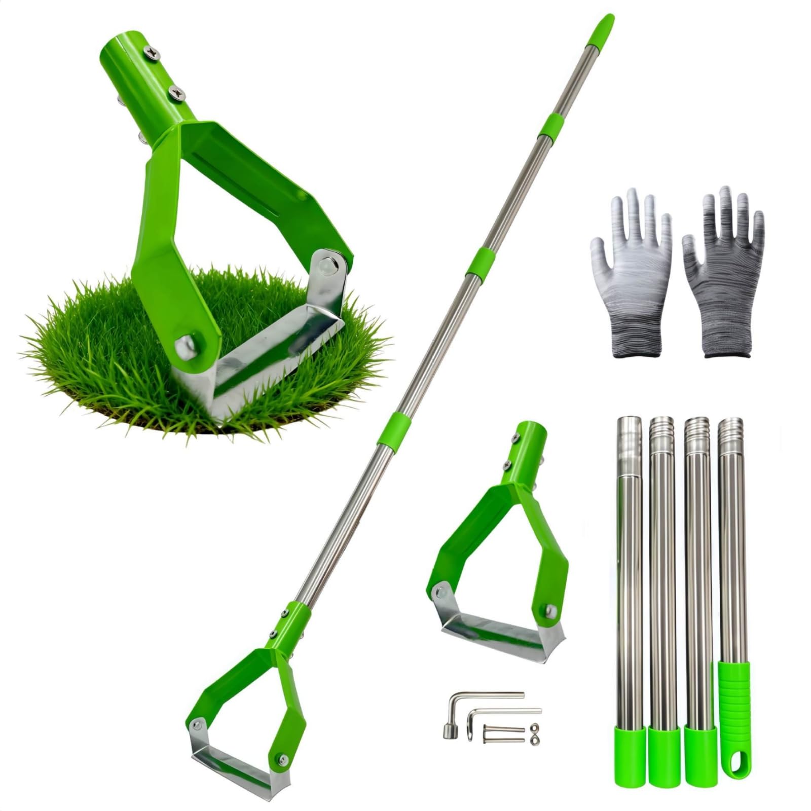 Implemento para Deshierbar Césped con Arco Herramienta Manual de Jardinería Escardillo de Corte Bajo Segador de Raíces Acero Robusto con
