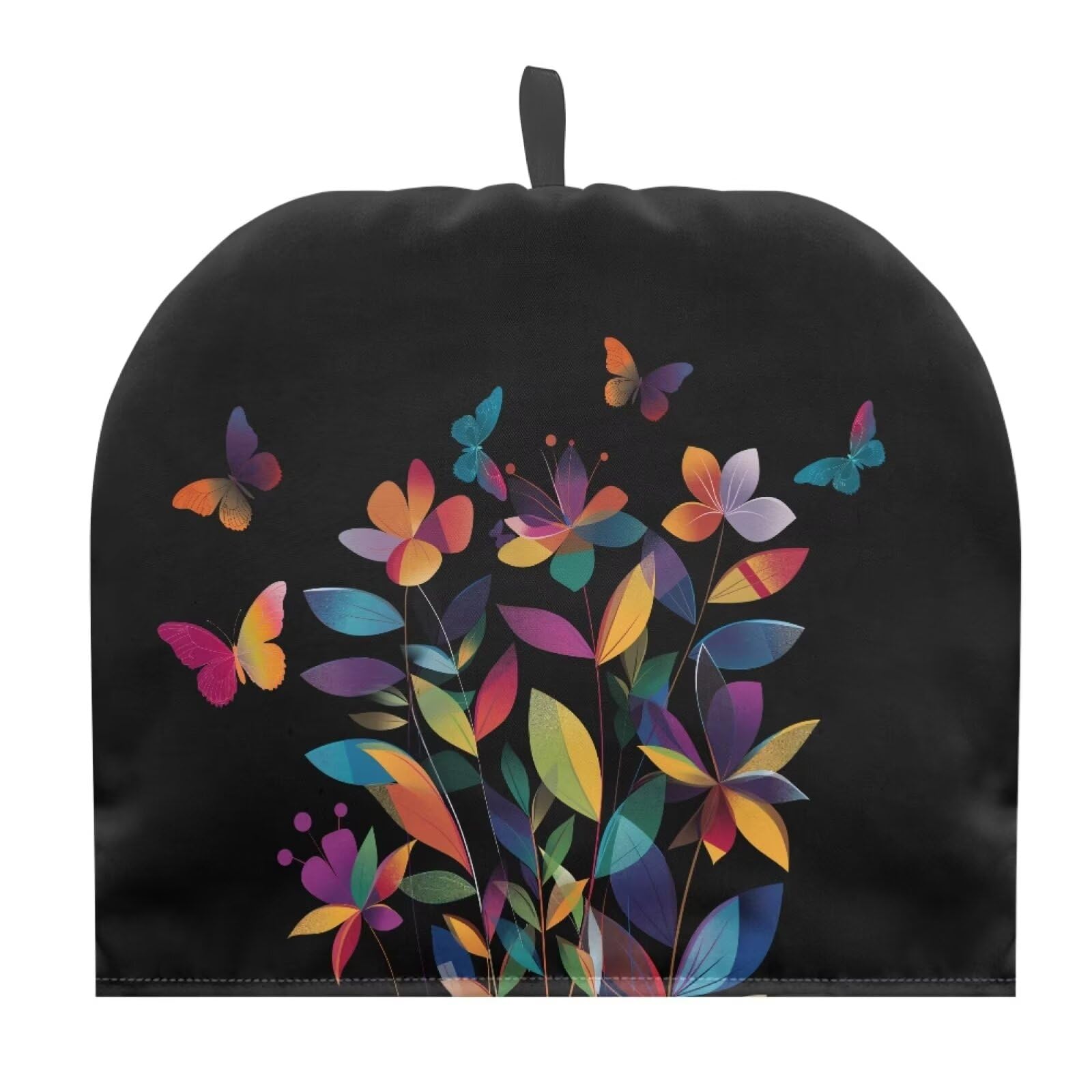 Tutolipy Aesthetic Butterfly Floral Teapot Cover Insulated Tea Cosy Warm Keep Tea Cozy Kitchen Home Decoration for Teapots Mugs Universal Fit Tea Kettle Quilt