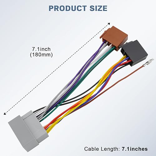 Miniatura 7 de Reemplazo de cable estéreo de radio de coche ISO para Dodge RAM Jeep Chrysler 2002-2007 adaptador de altavoz de alimentación