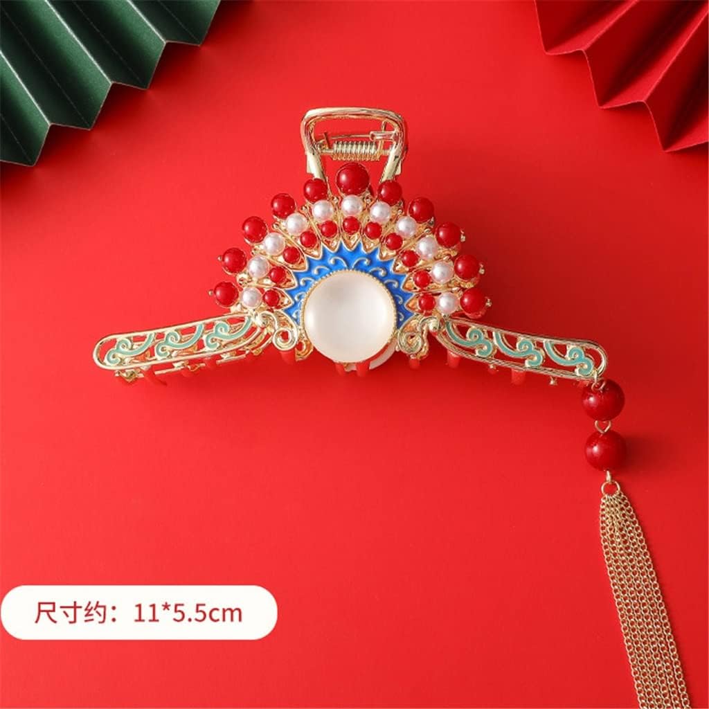 パールクリップ タッセル 女性 大型 後頭部 ヘアピン ヘッドドレス クリップ かんざし