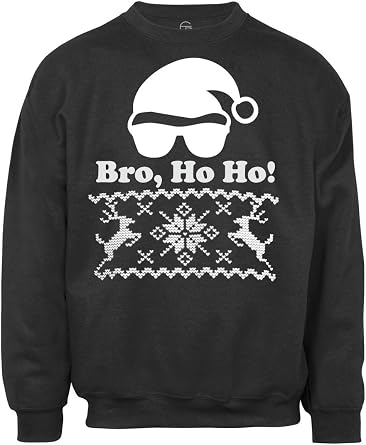 Mens Bro Ho Ho Deer Ugly Christmas Ugly Sweatshirt
