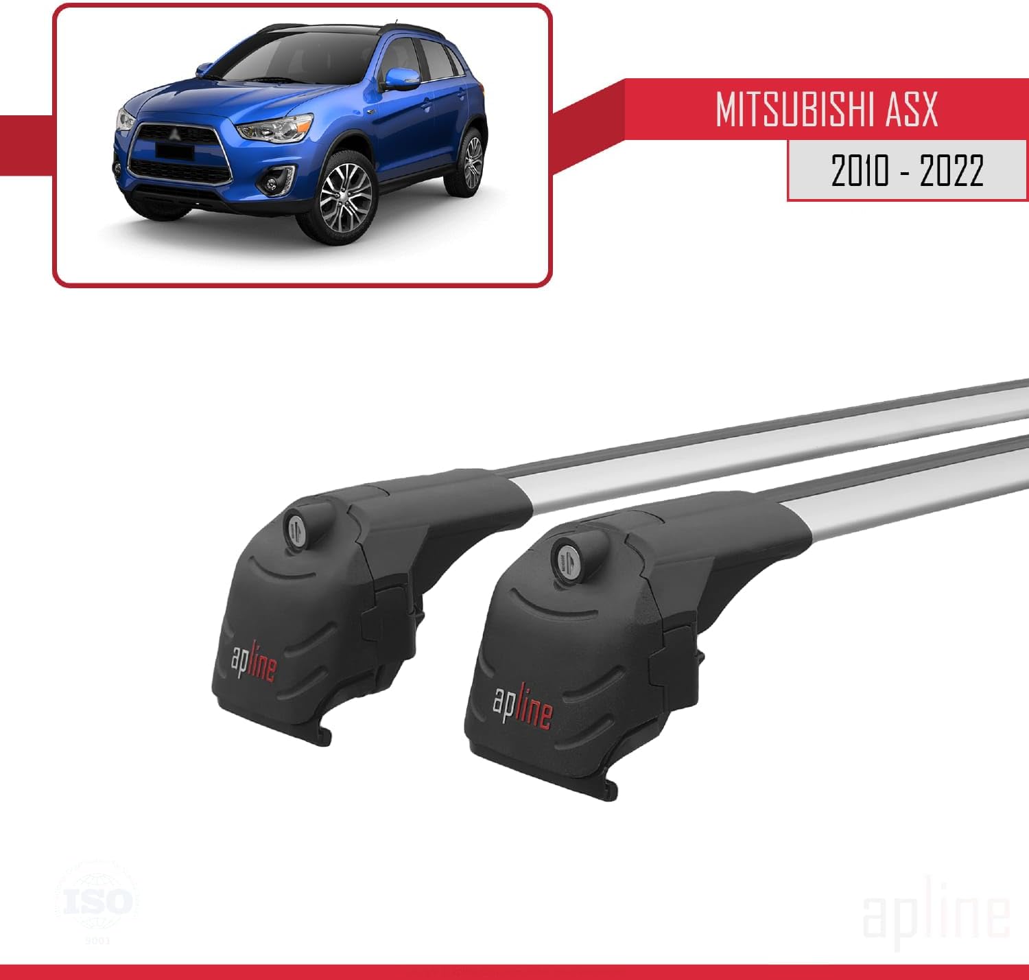 Compatible with Mercedes GLA Class (X156) 2014-2019 ACE-2 Type Car Roof Rack Cross Bar Grey Aluminium Bars