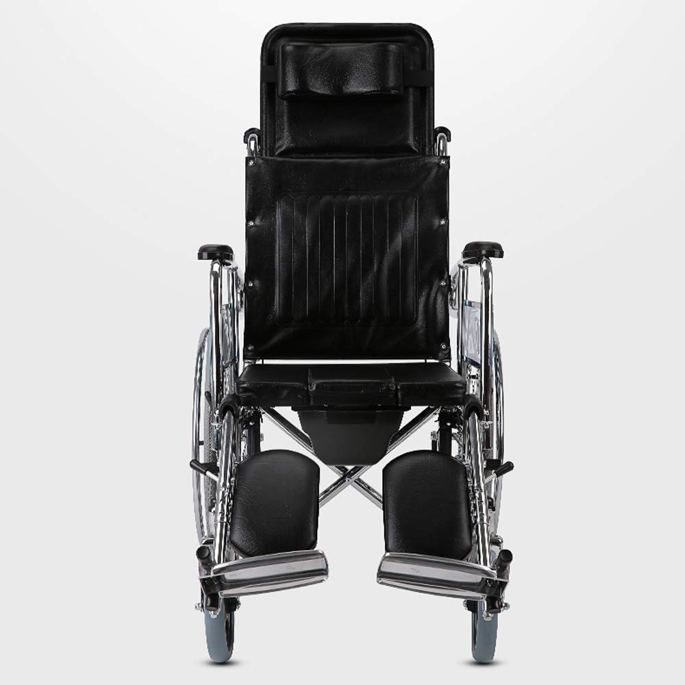 CLoxks Sedia a rotelle,Sedia da Viaggio Che trasporta Gli Anziani Passeggino Elettrico per disabili Full Lay Schienale Alto Trasporto Pieghevole Walker Portatile Ausili per la deambulazione