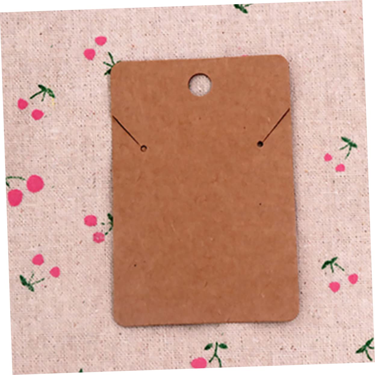 Housoutil 20pcs Round Earring Holder Cards Kraft Paper Earring Display Cards Storage for Necklaces