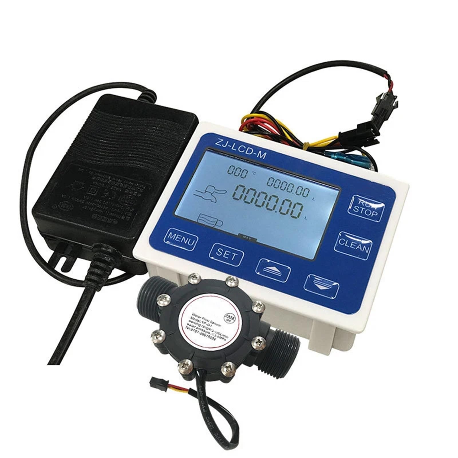 SBSSYVLMV DN25 Digital Display Flow Quantitative Controller Water Sensor Solenoid Valve Use to Control and Liquid(U.S)