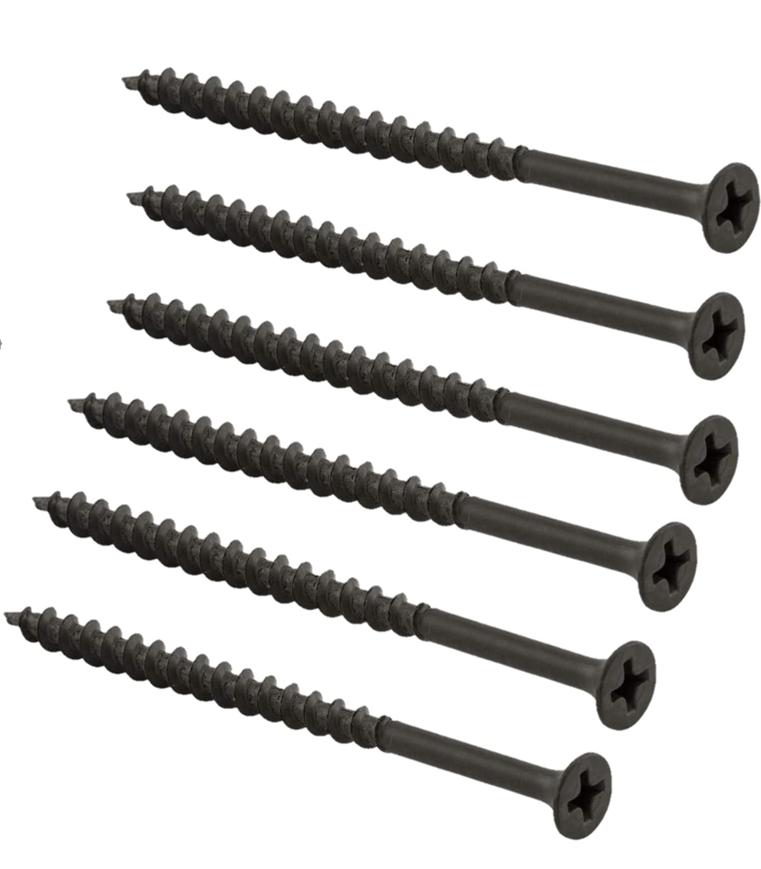 ZUA,Black Dry Wall Screw for Fixing Wood, Plywood, Plasterboard,Size 75x6 mm / 3" inch + 1 Nos Ph2 Screw Driver Bit, Pack of 101.