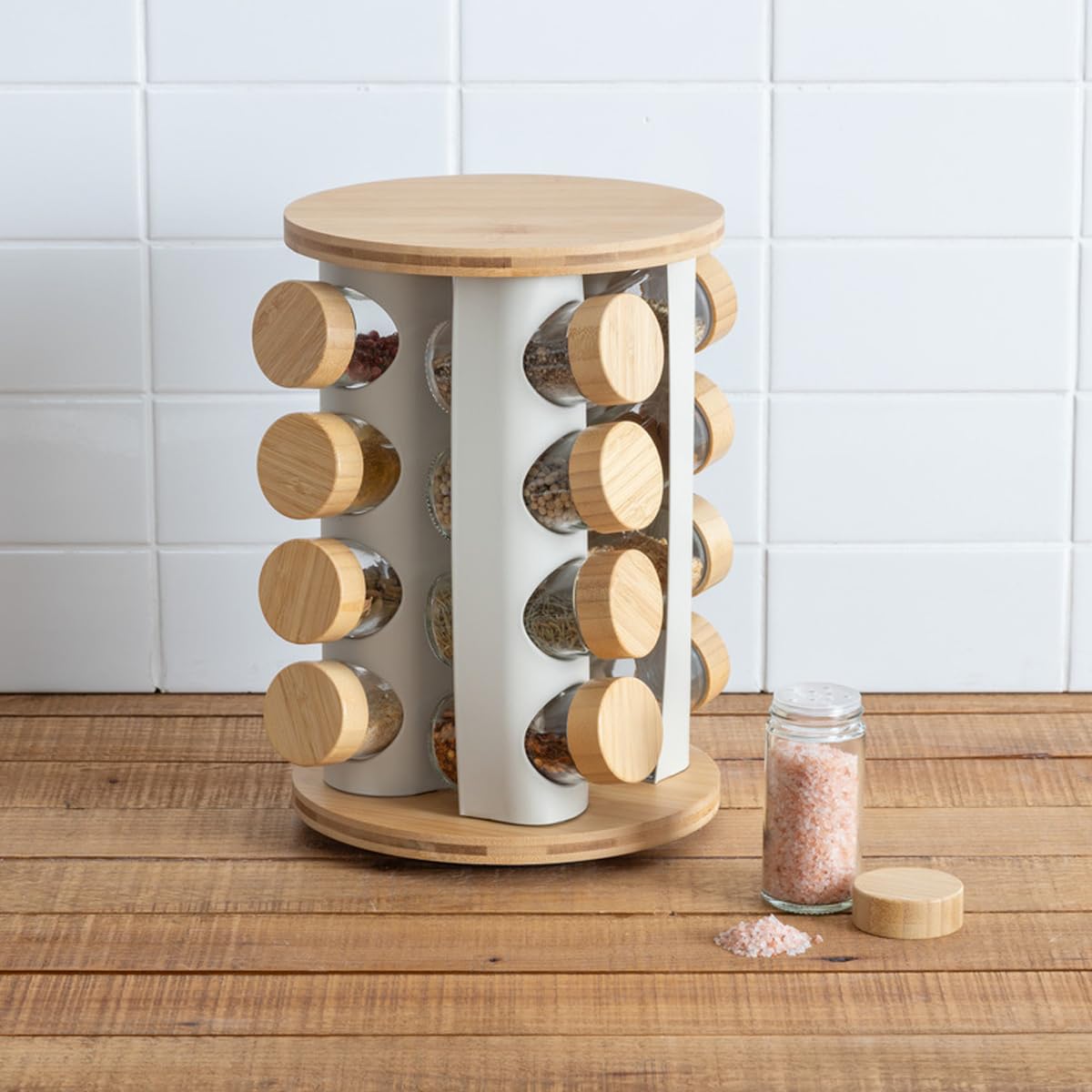 5five - présentoir à épices sensia avec plateau tournant 15 pots