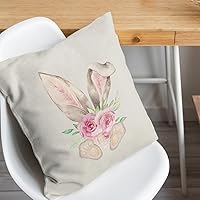 Vista 5 de Fundas de almohada de conejo de Pascua de 18 x 18 pulgadas, funda de almohada de huevo de Pascua, funda de almohada Hello Spring, funda de cojín