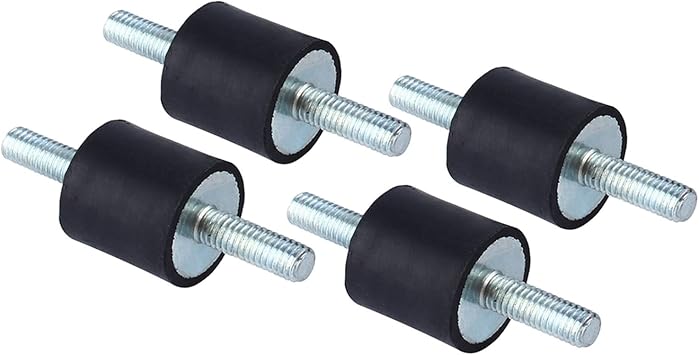 4pcs Rubber Vibration Isolator Mounts M6 Male Threads 20x20mm