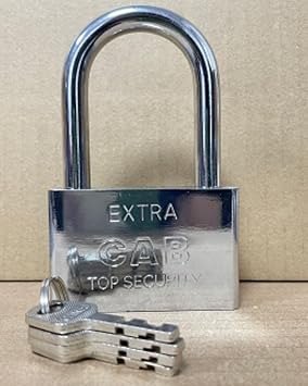 Heavy Duty Security Padlock with 4 Keys,9.8mm Thick Long Shackle for Gym Locker,Garages,Containers,Sheds,Lockers,Gates and Warehouse Protection Locks